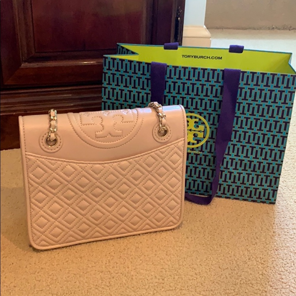 Tory Burch blush pink purse with adjustable straps